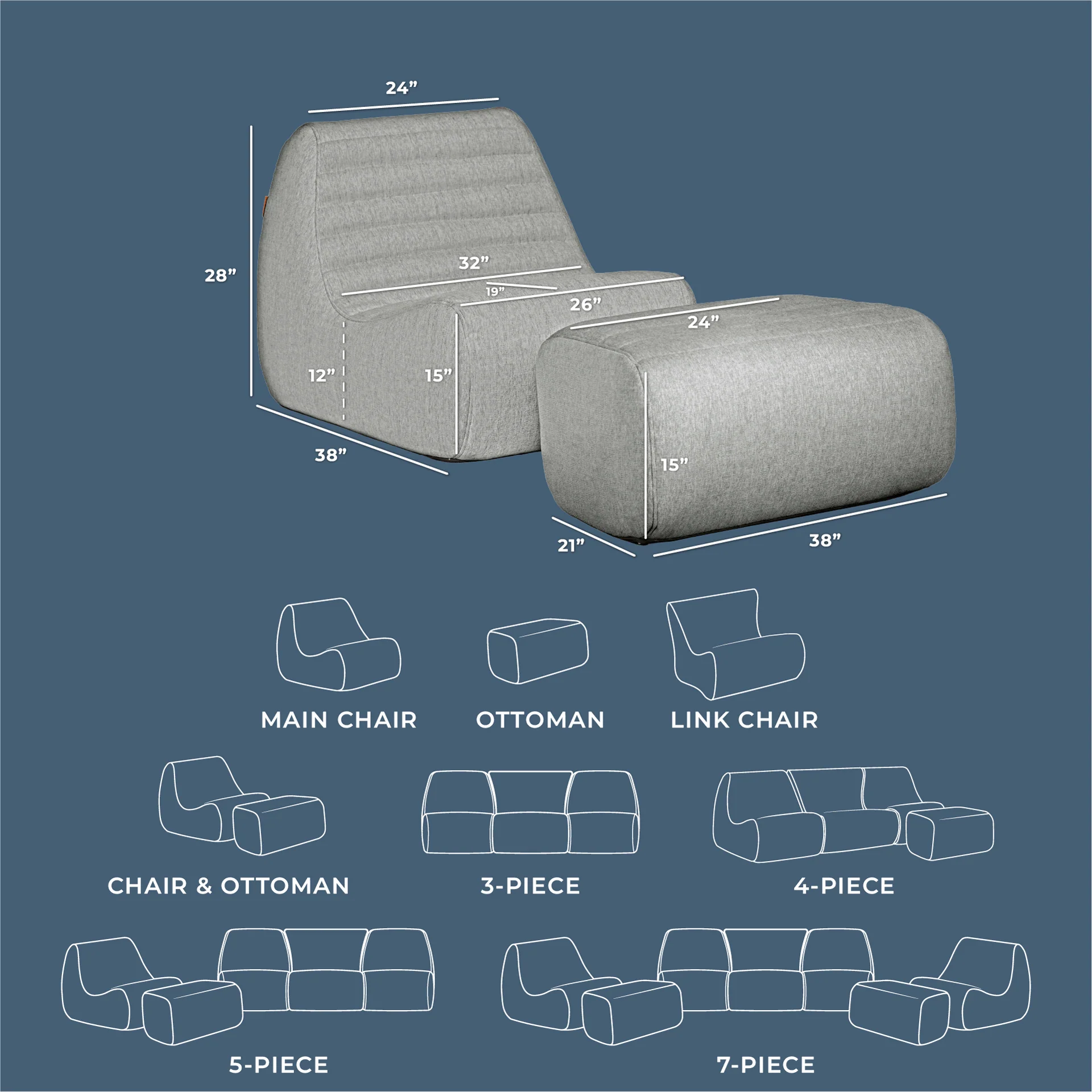 Solvana™ Outdoor Chair and Ottoman Set - Image 42